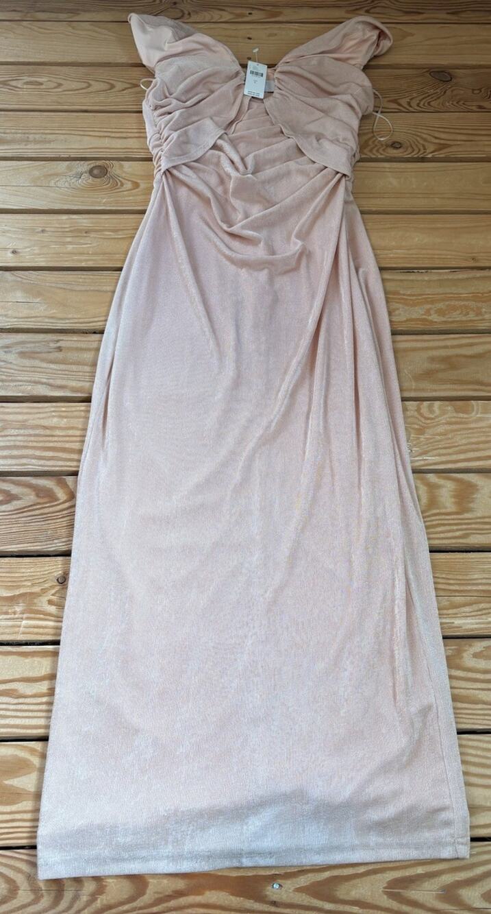 Misha NWT $335 Women’s Maylee Sleeveless Evening gown size L Peach R9